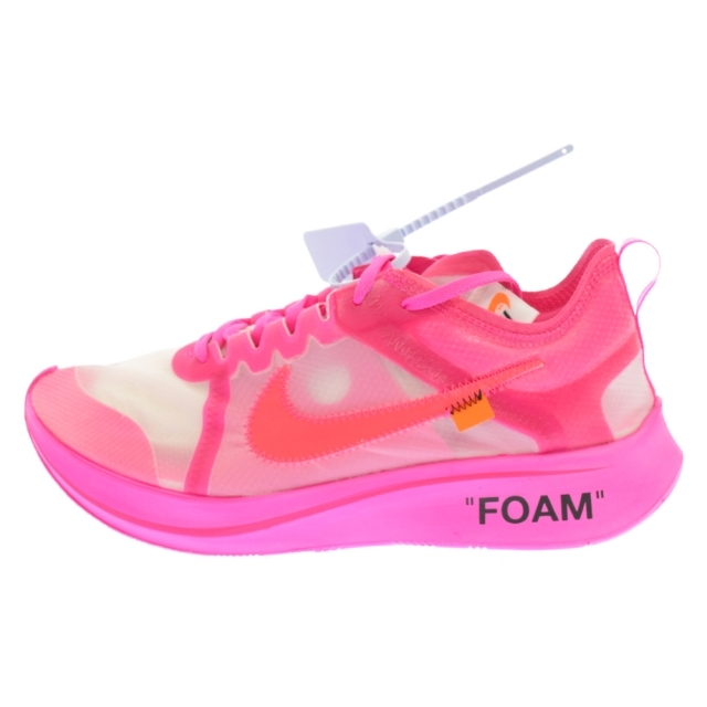 NIKE ナイキ ×OFF WHITE THE 10:NIKE ZOOM FLY AJ4588-600×オフホワイト ザテンズームフライ スニーカー シューズ ピンク