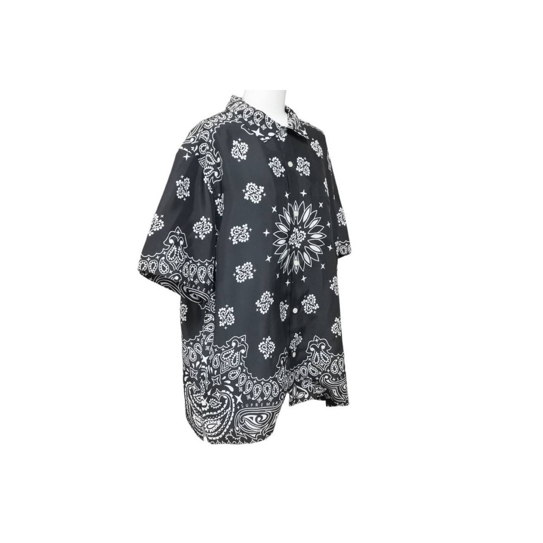 supreme Bandana Silk Shirt 黒 Mサイズ