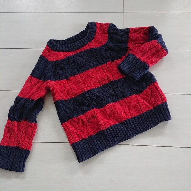 babyGAP(ベビーギャップ)のボーダー ニット キッズ/ベビー/マタニティのキッズ服男の子用(90cm~)(ニット)の商品写真