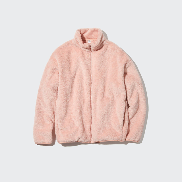 UNIQLO - ファーリーフリースフルジップジャケット 110 ピンク 女の子
