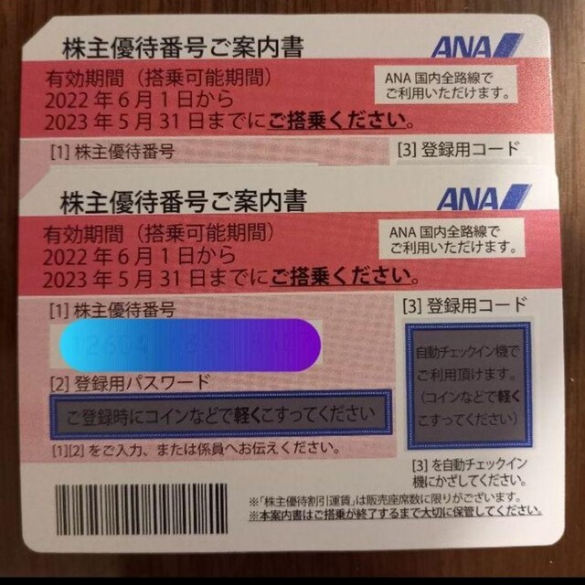 ANA 株主優待 2枚 期限2023年5月31日の通販 by みん's shop｜ラクマ