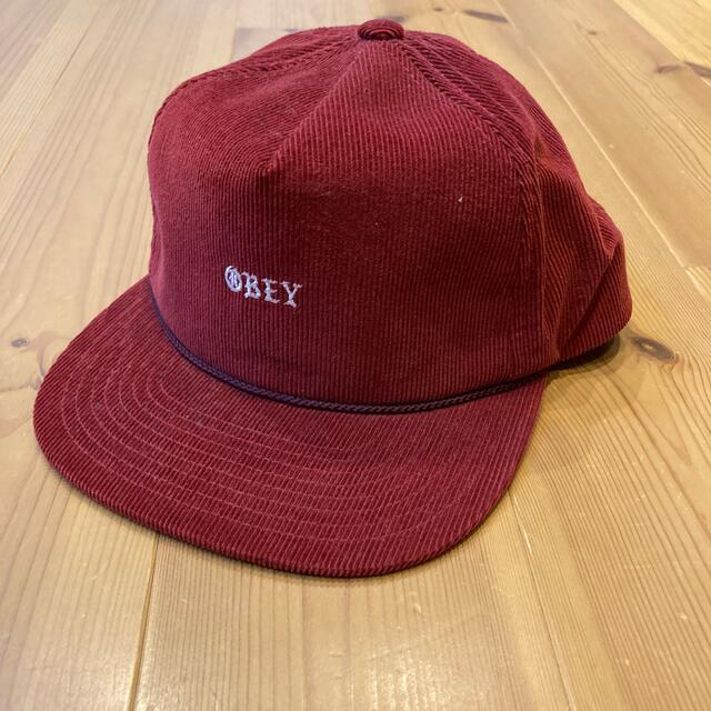 OBEY(オベイ)のOBEY コーデュロイキャップ　ワインレッド メンズの帽子(キャップ)の商品写真