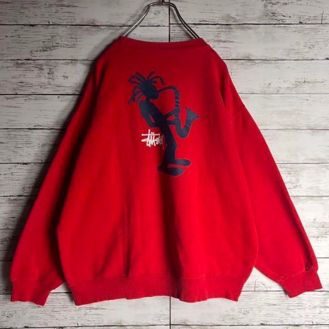 ビジネスバック 希少 90s OLD stussy シャドーマン スウェット y2k 紺