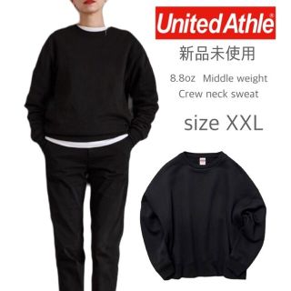 ユナイテッドアスレ(UnitedAthle)の新品 ユナイテッドアスレ 8.8oz クルーネックトレーナー ブラック XXL(スウェット)