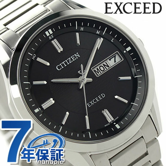 新版 シチズン - CITIZEN 腕時計 ブラックxシルバー AT6030-51ECITIZEN エコ・ドライブ電波(H100) エクシード 腕時計(アナログ)