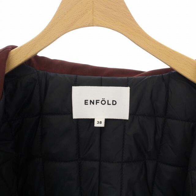 ENFOLD(エンフォルド)のエンフォルド 中綿ジャケット アウター チェック 切替 38 M 茶 黒 メンズのジャケット/アウター(ブルゾン)の商品写真