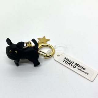 未使用品 Hand Made TOKYO キーホルダー ストラップ 黒猫(キーホルダー/ストラップ)