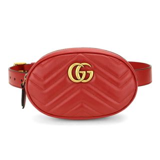 グッチ(Gucci)の新品 グッチ GUCCI ウエストバッグ・ボディバッグ GGマーモント ハイビスカスレッド HIBISCUS RED(ボディバッグ/ウエストポーチ)