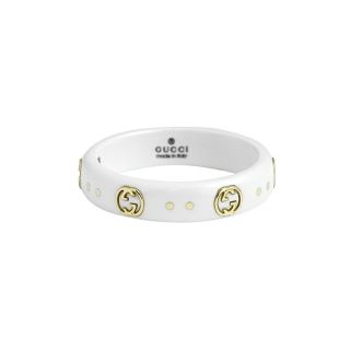 グッチ(Gucci)の新品 グッチ GUCCI リング アイコン ホワイト 白 ゴールド WHITE ＃9(リング(指輪))