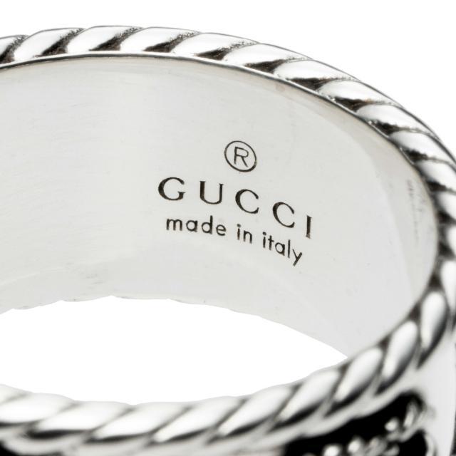 Gucci(グッチ)の新品 グッチ GUCCI リング ダブルG シルバー 銀 ブラック 黒 SILVER ＃11 レディースのアクセサリー(リング(指輪))の商品写真