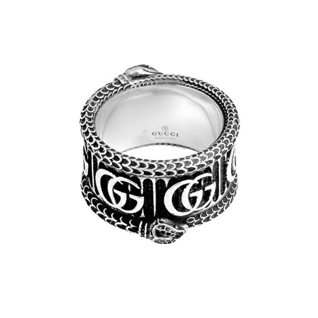 Gucci(グッチ)の新品 グッチ GUCCI リング ダブルG シルバー 銀 ブラック 黒 SILVER ＃18 レディースのアクセサリー(リング(指輪))の商品写真