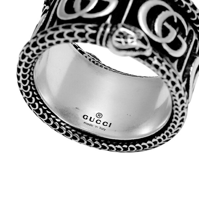 Gucci(グッチ)の新品 グッチ GUCCI リング ダブルG シルバー 銀 ブラック 黒 SILVER ＃17 レディースのアクセサリー(リング(指輪))の商品写真