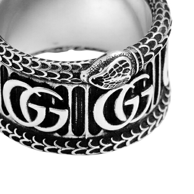 Gucci(グッチ)の新品 グッチ GUCCI リング ダブルG シルバー 銀 ブラック 黒 SILVER ＃18 レディースのアクセサリー(リング(指輪))の商品写真