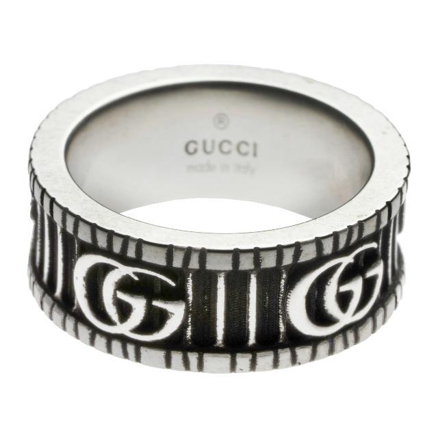 Gucci(グッチ)の新品 グッチ GUCCI リング ダブルG シルバー 銀 ブラック 黒 SILVER ＃20 レディースのアクセサリー(リング(指輪))の商品写真