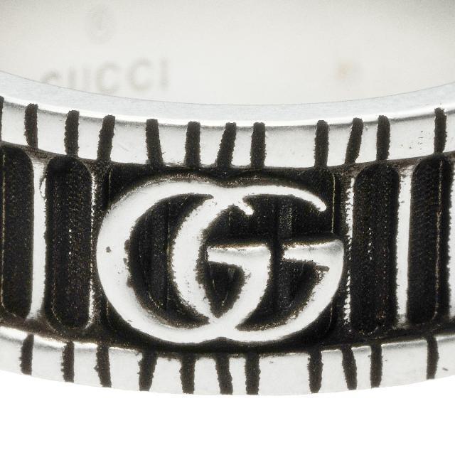 Gucci(グッチ)の新品 グッチ GUCCI リング ダブルG シルバー 銀 ブラック 黒 SILVER ＃15 レディースのアクセサリー(リング(指輪))の商品写真