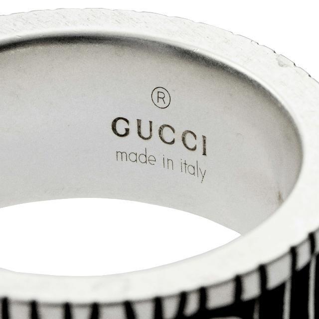 Gucci(グッチ)の新品 グッチ GUCCI リング ダブルG シルバー 銀 ブラック 黒 SILVER ＃15 レディースのアクセサリー(リング(指輪))の商品写真