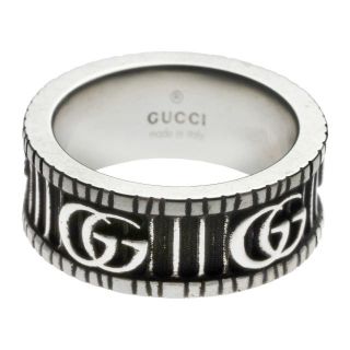 グッチ(Gucci)の新品 グッチ GUCCI リング ダブルG シルバー 銀 ブラック 黒 SILVER ＃09(リング(指輪))