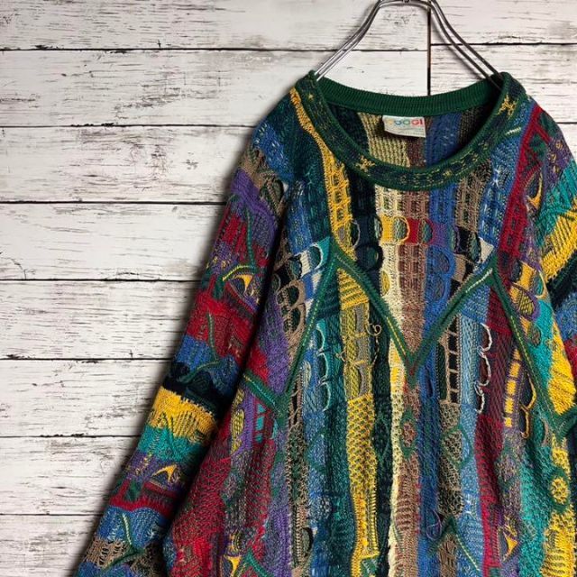 【幻の一品】 COOGI 3D 編み込み 立体 ニット 入手困難 マルチカラー