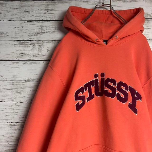 未使用 【希少サイズXL】 - パーカー 刺繍ロゴ STUSSY ファイヤー