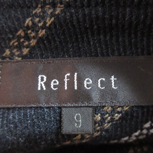 ReFLEcT(リフレクト)のリフレクト Reflect スカート フレア ひざ丈 ウール ボーダー 9 黒 レディースのスカート(ひざ丈スカート)の商品写真