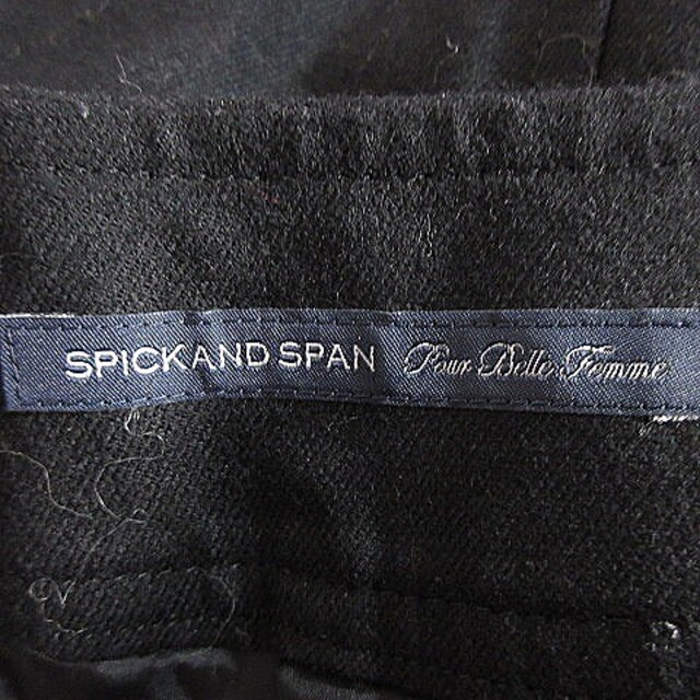 Spick & Span(スピックアンドスパン)のスピック&スパン スカート 台形 ひざ丈 サイドファスナー タック 38 黒 レディースのスカート(ひざ丈スカート)の商品写真