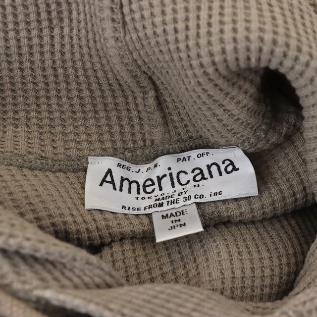 AMERICANA(アメリカーナ)のアメリカーナ AMERICANA ロゴワッフルロンT パーカー ベージュ レディースのトップス(パーカー)の商品写真