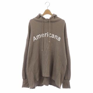 アメリカーナ(AMERICANA)のアメリカーナ AMERICANA ロゴワッフルロンT パーカー ベージュ(パーカー)