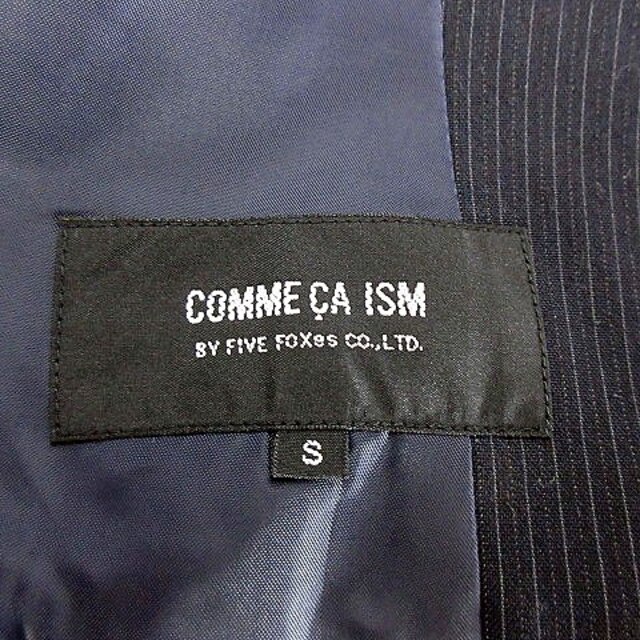 COMME CA ISM(コムサイズム)のコムサイズム ジャケット テーラード シングル 長袖 薄手 ストライプ S 紺 レディースのジャケット/アウター(その他)の商品写真