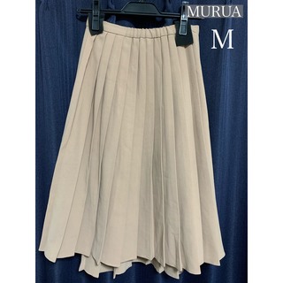 ムルーア(MURUA)のMURUA ムルーア　プリーツスカート　ベージュ　Mサイズ(ひざ丈スカート)