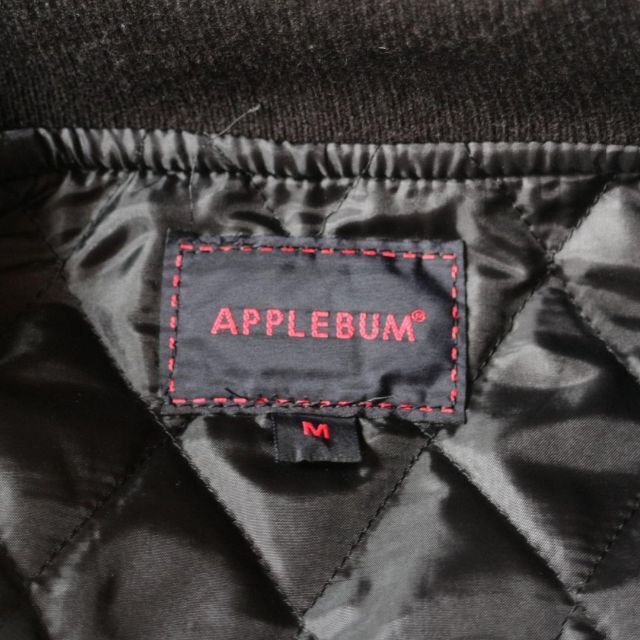 APPLEBUM(アップルバム)のAPPLEBUM アップルバム レタード スタジャン ウール ストライプ 黒 メンズのジャケット/アウター(スタジャン)の商品写真