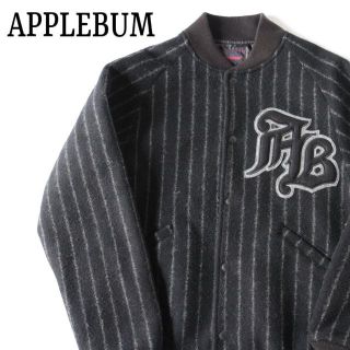 アップルバム(APPLEBUM)のAPPLEBUM アップルバム レタード スタジャン ウール ストライプ 黒(スタジャン)