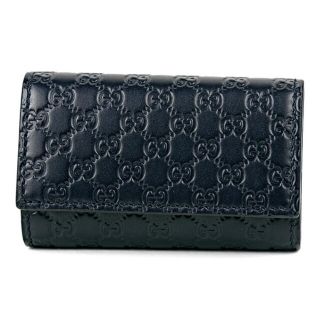 グッチ(GUCCI)の新品 グッチ GUCCI キーケース マイクロ グッチ シマ ネイビー(キーケース)