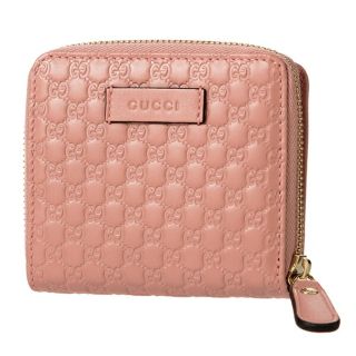 新品 グッチ GUCCI 2つ折り財布 マイクロ グッチ シマ ソフトピンク