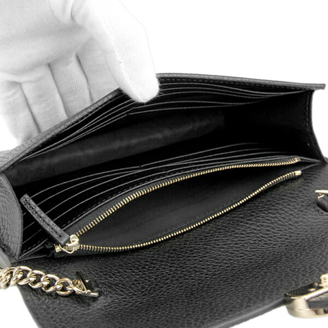 Gucci(グッチ)の新品 グッチ GUCCI クラッチ・セカンドバッグ ショルダー ダラーカーフ ブラック レディースのバッグ(クラッチバッグ)の商品写真