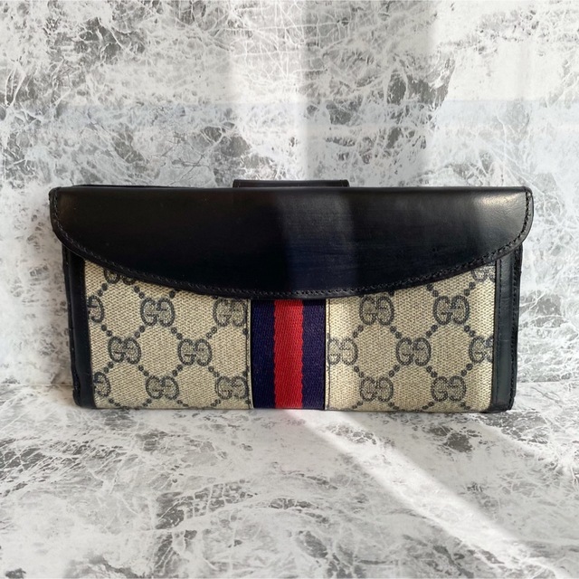 GUCCI グッチ 長財布 札入れ シェリーライン GG柄 オールドグッチ - 長財布