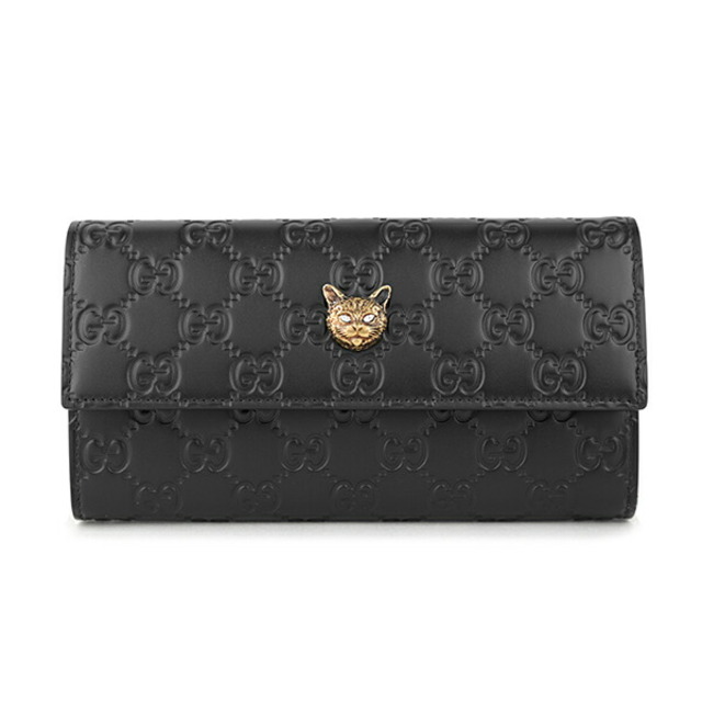 Gucci - 新品 グッチ GUCCI 長財布 リネアキャット ブラックの通販 by