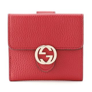 グッチ(Gucci)の新品 グッチ GUCCI 2つ折り財布 ダラーカーフ レッド(財布)