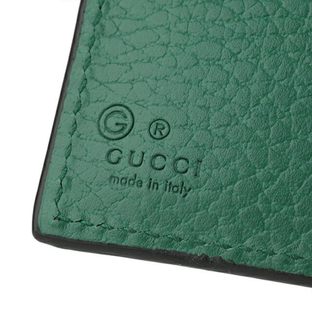 Gucci - 新品 グッチ GUCCI 2つ折り財布 ダラーカーフ ブラック 黒