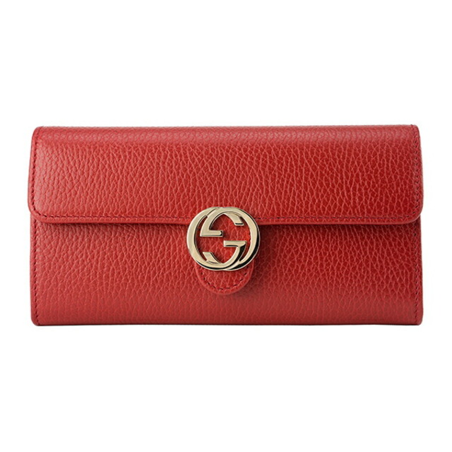 新入荷 - Gucci 新品 レッド ダラーカーフ 長財布 GUCCI グッチ 財布