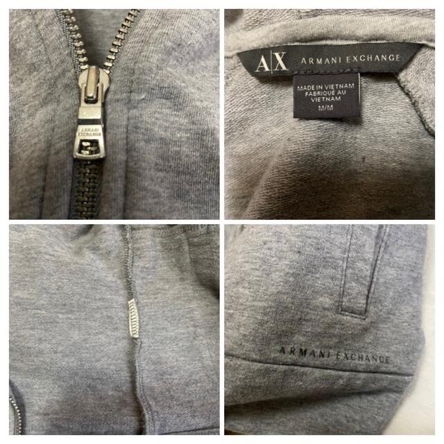 ARMANI EXCHANGE(アルマーニエクスチェンジ)の美品 ARMANI EXCHANGE パーカー スタッズ付き M 杢グレー レディースのトップス(パーカー)の商品写真