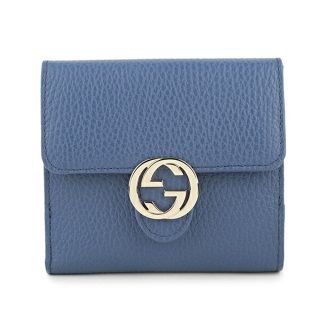 グッチ(Gucci)の新品 グッチ GUCCI 2つ折り財布 ダラーカーフ ブルー 青(財布)