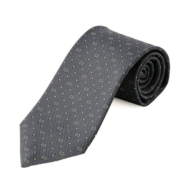 新品 グッチ GUCCI ネクタイ インターロッキングG グレー 数量限定 37