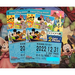 ディズニー(Disney)のディズニー リゾートライン フリー切符 2day 未使用(遊園地/テーマパーク)