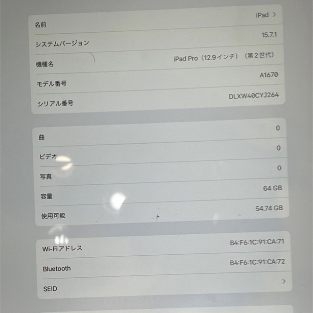 iPadPro 12,9インチ　第2世代 Wi-Fi 64GB おまけ有り 4