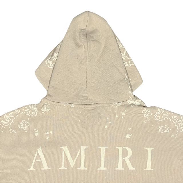 AMIRI アミリ バンダナ柄 ブリーチ プルオーバーパーカー クリーム XL