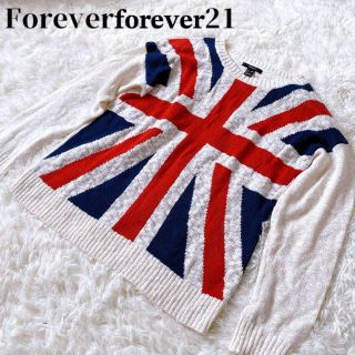 フォーエバートゥエンティーワン(FOREVER 21)の【美品】FOREVER21  国旗ニットセーターラウンドネック　ゆるだぼ(ニット/セーター)