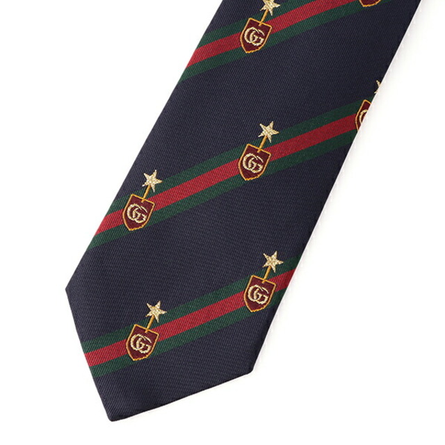 Gucci - 新品 グッチ GUCCI ネクタイ ウェブ クレスト ネイビーの通販