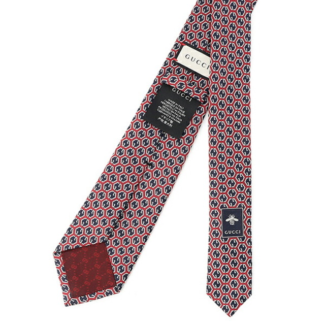 新品 グッチ GUCCI ネクタイ ロゴ レッド-
