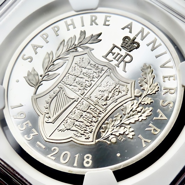 2018年 在位65周年 サファイア戴冠式 NGC PF70 UC プルーフ銀貨 | www