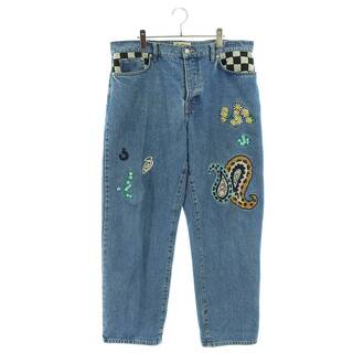 ステューシー(STUSSY)のステューシー ×ノマ NOMA BIG OL JEAN Stone Wash ワッペンロゴ刺繍デニムパンツ メンズ 34(デニム/ジーンズ)